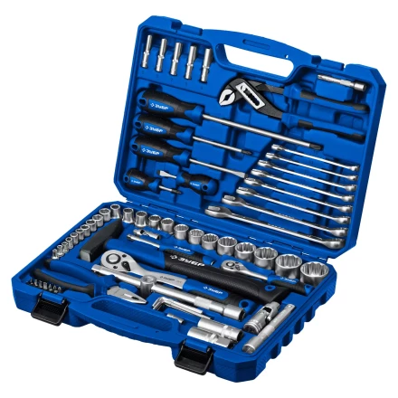 ЗУБР Универсал-76, 76 предм., (1/2+ 1/4), универсальный набор инструмента, Профессионал (27670-H76) купить в Когалыме