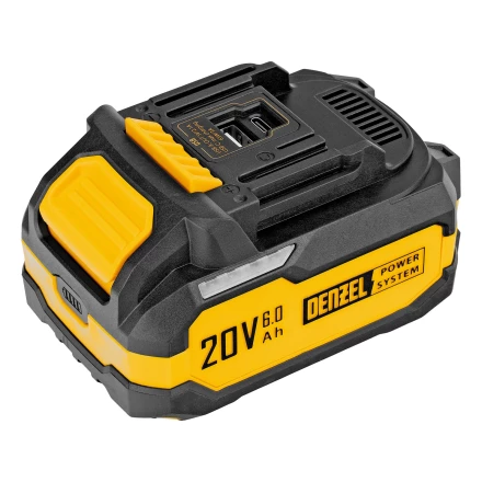 Батарея аккумуляторная BH-20-6.0, Li-Ion, USB, 20 В, 6,0 Ач// Denzel 28446 купить в Когалыме
