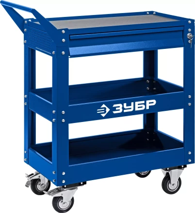 ЗУБР 820 х 405 х 955 мм, инструментальная тележка с выдвижным ящиком + 2 полки, Профессионал (38914) купить в Когалыме