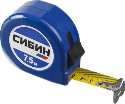 Рулетка СИБИН, пластиковый корпус, 7,5м/25мм 34020-08-25 купить в Когалыме