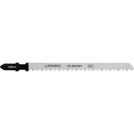 Полотна STAYER &quot;PROFI&quot;, T301CD, для эл/лобзика, HCS, по дереву, EU-хвост., шаг 4мм, 100мм, 2шт 15982-4_z01 купить в Когалыме
