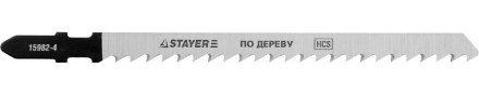 Полотна STAYER &quot;PROFI&quot;, T301CD, для эл/лобзика, HCS, по дереву, EU-хвост., шаг 4мм, 100мм, 2шт 15982-4_z01 купить в Когалыме
