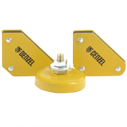 Набор из 2 магнитных сварочных фиксаторов и магнитной клеммы "масса" Denzel 97557 купить в Когалыме