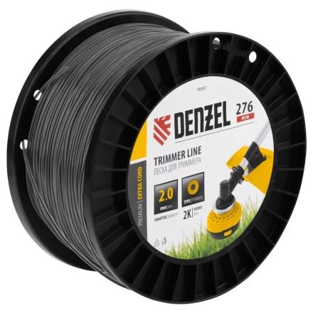 Леска для триммера двухкомпонентная круглая, 2,0мм х 276м, на DIN катушке EXTRA CORD// Denzel 96807 купить в Когалыме