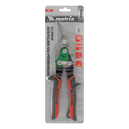 Ножницы по металлу Matrix, 250 мм, правый рез, сталь CRMO, двухкомпонентные рукоятки, PRO 78324 купить в Когалыме