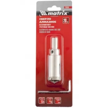 Сверло алмазное по керамограниту 20 х 67 мм 3-гранный хвостовик MATRIX 726203 купить в Когалыме