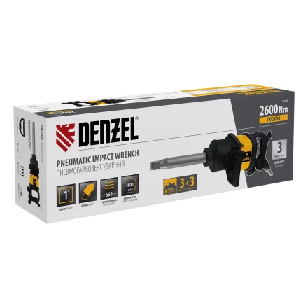 Ударный пневмогайковерт Denzel IW2600 57490, 1", 4000 об/мин, 2600 Нм купить в Когалыме