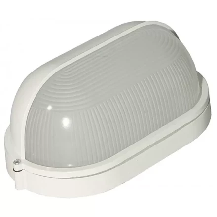 Светильник уличный СВЕТОЗАР влагозащищенный с верхним защитным кожухом, овал, цвет белый, 100Вт SV-57213-W купить в Когалыме