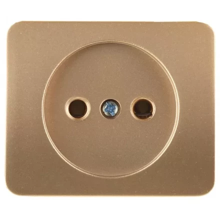 Розетка СВЕТОЗАР "ГАММА" без заземления, одинарная, без вставки и рамки, цвет золотой металлик, 16А/~250В SV-54100-GM купить в Когалыме