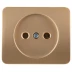 Розетка СВЕТОЗАР "ГАММА" без заземления, одинарная, без вставки и рамки, цвет золотой металлик, 16А/~250В SV-54100-GM купить в Когалыме