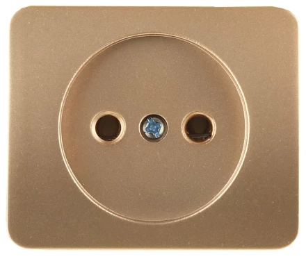 Розетка СВЕТОЗАР "ГАММА" без заземления, одинарная, без вставки и рамки, цвет золотой металлик, 16А/~250В SV-54100-GM купить в Когалыме