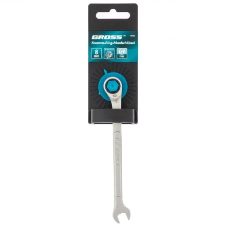 Ключ комбинированный трещоточный 8 мм количество зубьев 100 Gross 14846 купить в Когалыме