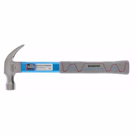 Молоток-гвоздодер 450г фибергласовая обрезиненная рукоятка алюминиевая защита БАРС 10457 купить в Когалыме