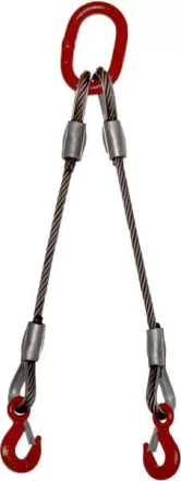 Строп 2СК-10.0 т. Lветви=5.00м Звено ОВ с доп звеньями 63т.. скобы омеги 8.5т на концах опрессовка купить в Когалыме