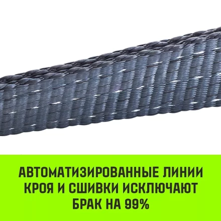 Трос буксировочный динамический HITCH PROF Лента масса авто 33т разрывная 10т 6м петля-петля (SZ071510) купить в Когалыме