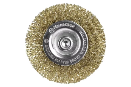Кордщетка HAMMER плоская 63мм для дрели гофрированная латунированная сталь (207-206) купить в Когалыме