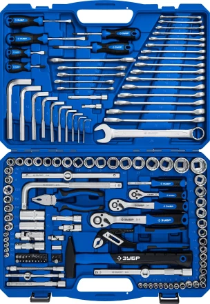 ЗУБР Универсал-142, 142 предм., (1/2+ 3/8+ 1/4), универсальный набор инструмента, Профессионал (27670-H142) купить в Когалыме
