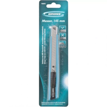 Нож 145 мм корпус ABS-пластик выдв. сегм. лезвие 9 мм SK-5 метал. направляющая GROSS 78895 купить в Когалыме