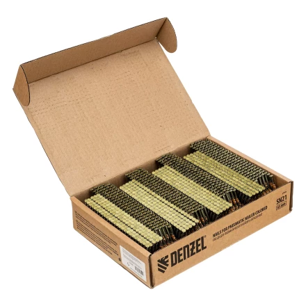 Гвозди для пнев. нейлера крашен. длина 65 мм диаметр 2.9 мм 2000 шт. Denzel 57695 купить в Когалыме