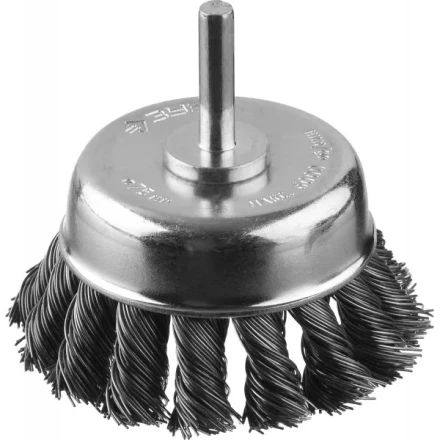 ЗУБР "ПРОФЕССИОНАЛ". Щетка чашечная для дрели, жгутированная стальная проволока 0,5мм, 75мм 35255-075_z02 купить в Когалыме