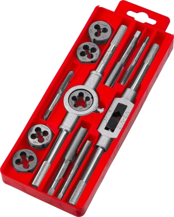 Набор ЗУБР "МАСТЕР" с металлореж. Инстр., метчики однопроходные и плашки М6-М12, оснастка - в пластиковом боксе, 12пред. 28121-H12 купить в Когалыме