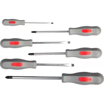 Набор ЗУБР "МАСТЕР": Отвертки, Cr-v, эргономичная двухкомпонентная рукоятка, 6шт 25065-H6_z02 купить в Когалыме