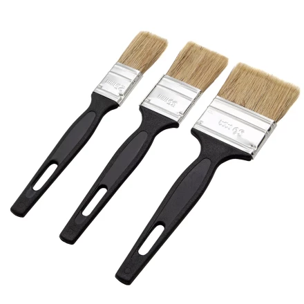 Набор кистей флейцевых 3 шт. (25 мм, 35 мм, 50 мм), натуральная щетина, пластиковая ручка Сибртех 82507 купить в Когалыме