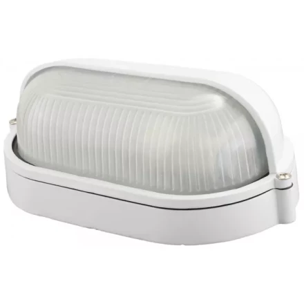 Светильник уличный СВЕТОЗАР влагозащищенный с верхним защитным кожухом, овал, цвет белый, 60Вт SV-57211-W купить в Когалыме