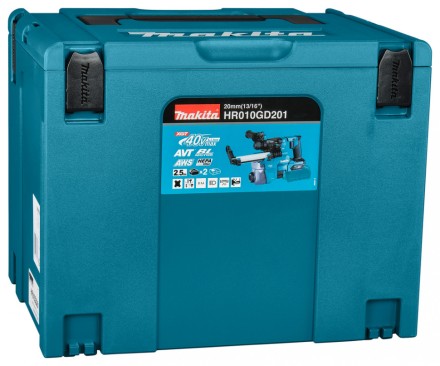 Аккумуляторный 40V перфоратор c пылеудалением Makita HR010GD201 (2АКБ 2,5Ач, ЗУ) купить в Когалыме