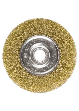 Щетка для УШМ, 200 мм, посадка 22,2 мм, плоская, латунированная витая проволока MATRIX 74668 купить в Когалыме