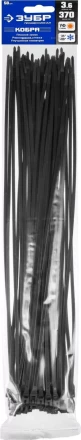 Кабельные стяжки черные КОБРА, с плоским замком, 3.6 х 370 мм, 50 шт, нейлоновые, ЗУБР 30935-36-370 купить в Когалыме