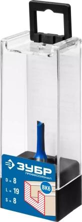 ЗУБР 8 x 19 мм, хвостовик 8 мм, фреза пазовая прямая, Профессионал (28753-8-19) купить в Когалыме