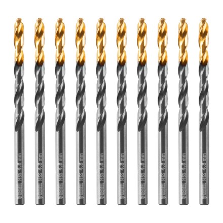 Сверло по металлу, 4,8 мм, HSS-Tin, Golden Tip, 10 шт. Denzel 717212 купить в Когалыме