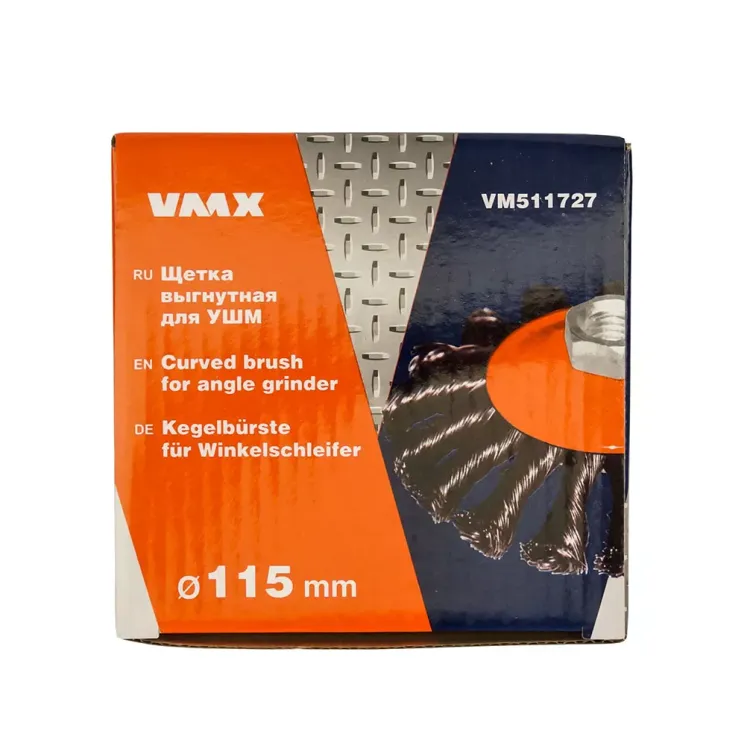 Щетка для УШМ М14/115 мм выгнутая сталь витая VMX 511727 купить в Когалыме