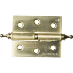 Петля дверная разъемная ЗУБР "ЭКСПЕРТ", 1 подшипник, цвет мат. латунь (SB), правая, с крепежом, 75х63х2,5мм,2шт 37605-075-3R