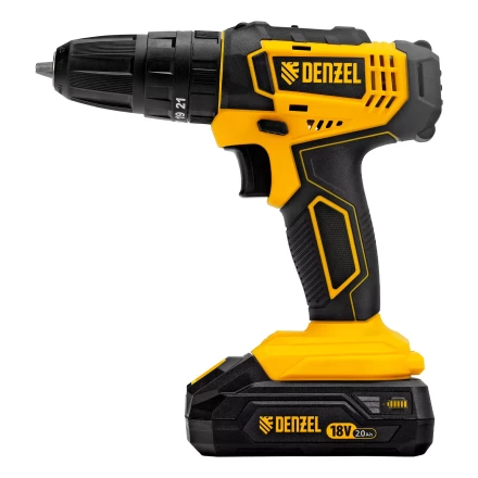 Дрель-шуруповерт аккумуляторная ударная Denzel CID-18-02BM, Li-Ion, 18 В, 2 акк. 26135 купить в Когалыме