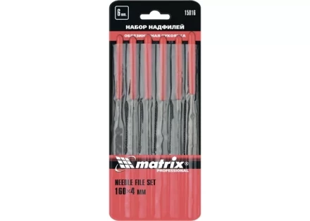 Набор надфилей 160 х 4мм 6 шт обрезиненные рукоятки MATRIX 15816 купить в Когалыме