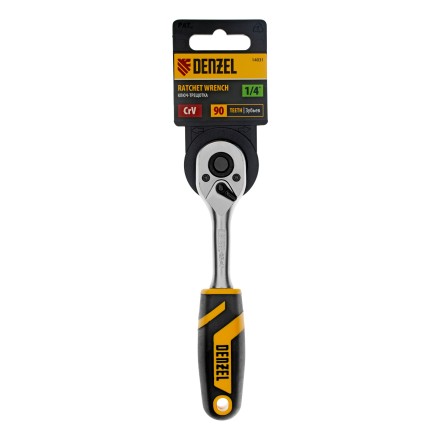 Ключ-трещотка 1/4&quot;  Denzel 14031, 90 зубьев, с быстрым сбросом, CrV купить в Когалыме