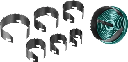 Пила сегментная наборная KRAFTOOL по дереву, 7 полотен: 25-32-38-45-50-56-62х18 мм 29580-H7-18 купить в Когалыме