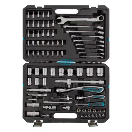 Набор инструментов 82 предметов , 120 зубьев, CrV, 1/4", 1/2" Gross 14149 купить в Когалыме