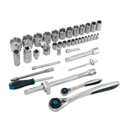 Набор инструментов 82 предметов , 120 зубьев, CrV, 1/4", 1/2" Gross 14149 купить в Когалыме