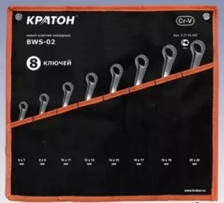 Набор ключей накидных Кратон BWS-02 8 пр. 2 27 02 002 купить в Когалыме