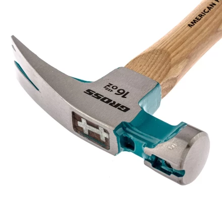 Молоток-гвоздодер с магнитом GROSS AMERICAN HICKORY 450 г угол 45 обрезиненная рукоятка 10415 купить в Когалыме