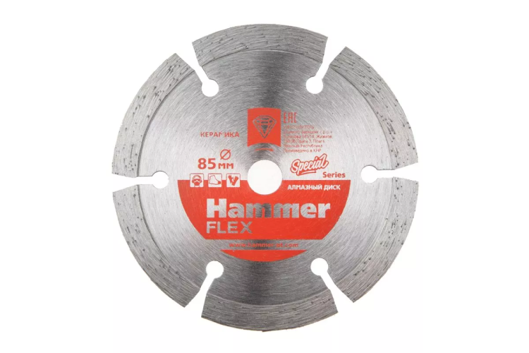 Круг алмазный HAMMER 206-236  Ф10х85мм сегментый по кирпичу купить в Когалыме