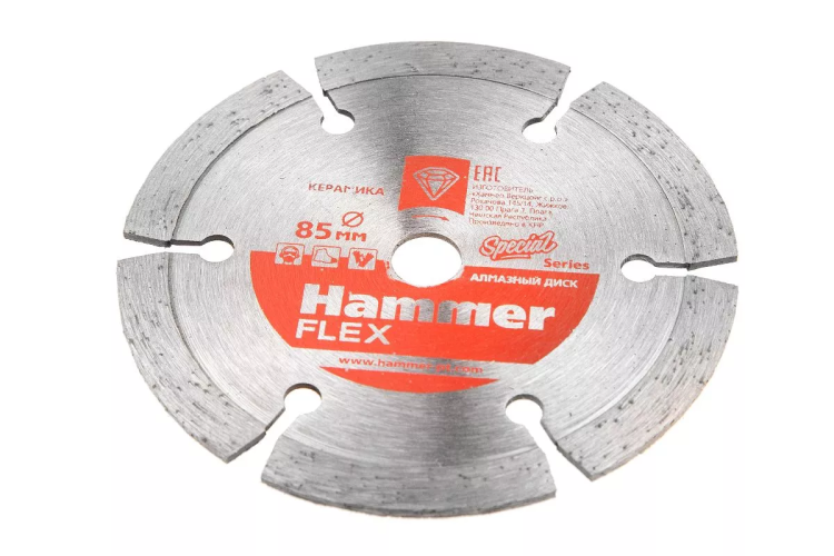 Круг алмазный HAMMER 206-236  Ф10х85мм сегментый по кирпичу купить в Когалыме