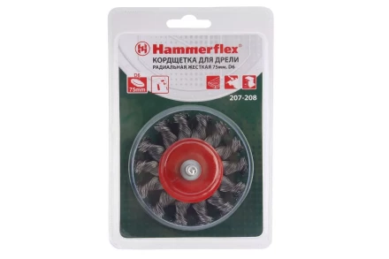 Кордщетка HAMMER плоская 75мм для дрели витая сталь (207-208) купить в Когалыме