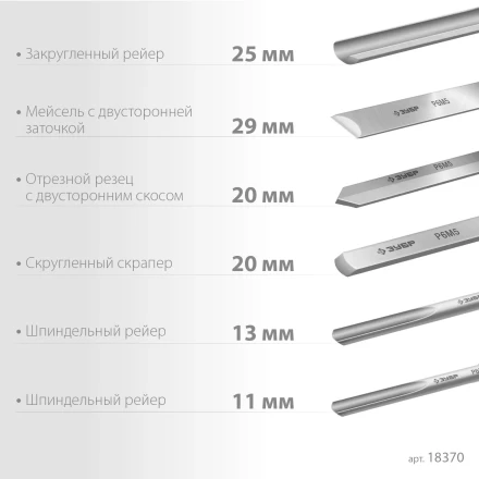 ЗУБР Эксперт-6, 6 предм., набор ручных резцов по дереву, Профессионал (18370) купить в Когалыме