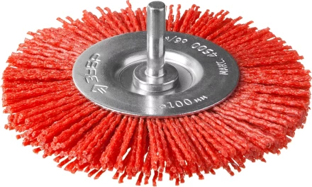 ЗУБР "ПРОФЕССИОНАЛ". Щетка дисковая для дрели, нейлоновая проволока с абразивным покрытием, 100мм 35161-100_z02 купить в Когалыме