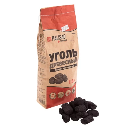 Древесный уголь, брикетированный, 1,8 кг, Camping Palisad 69489 купить в Когалыме