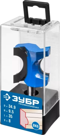 ЗУБР 34.9 x 35 мм, радиус 9.5 мм, фреза полустержневая, Профессионал (28723-34.9) купить в Когалыме